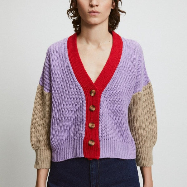 Color Block Cardigan Sweater by Rita Row