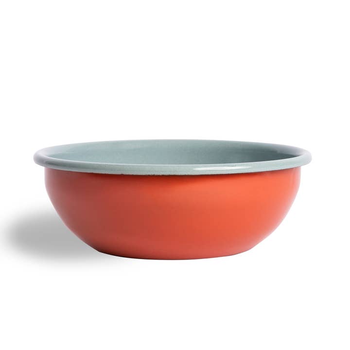 Crow Canyon Home x The Get Out 24 oz Red and Blue Enamelware Cereal Bowls