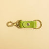 Lime Green Fuzzy Leather Keychain