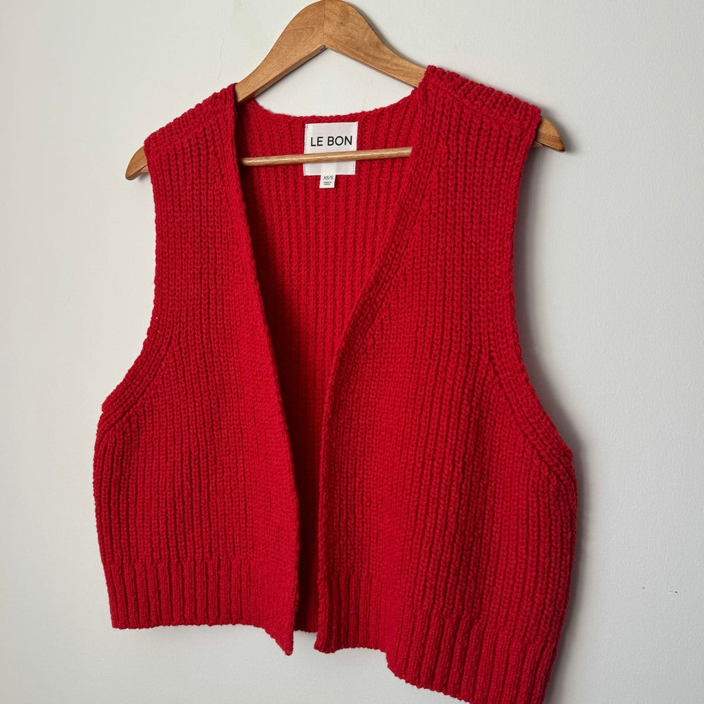 Chili Pepper Red Knit Sweater Vest