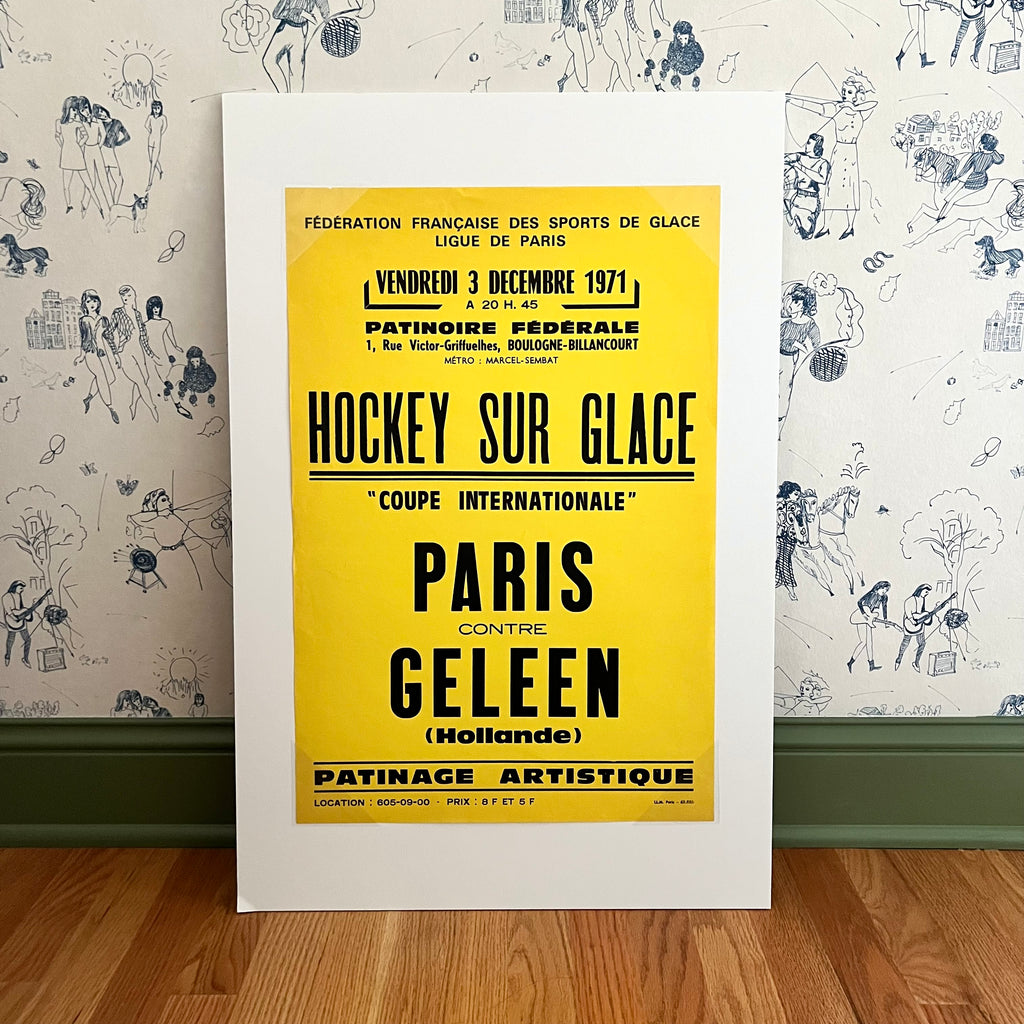 Black and Yellow Hockey Art Poster