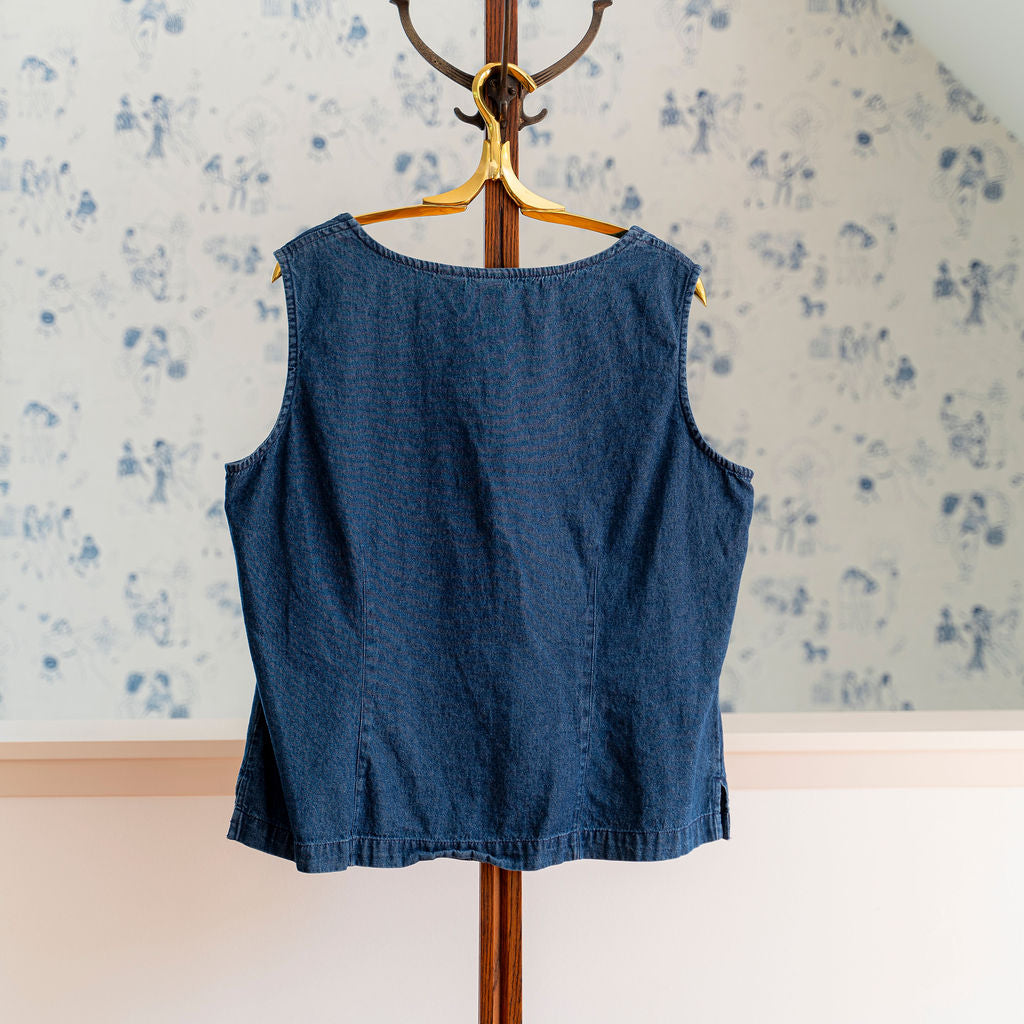 Vintage 90s Light-weight Denim Top with Buttons
