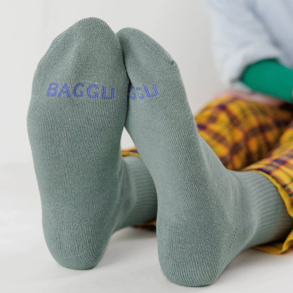 Laurel Blue Ribbed Baggu Socks