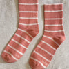 Salmon Pink Striped Socks