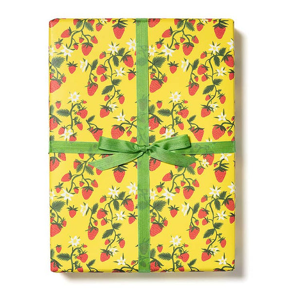 Strawberry Patch Pattern Wrapping Paper