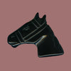 Black Retrolite Horse Pin
