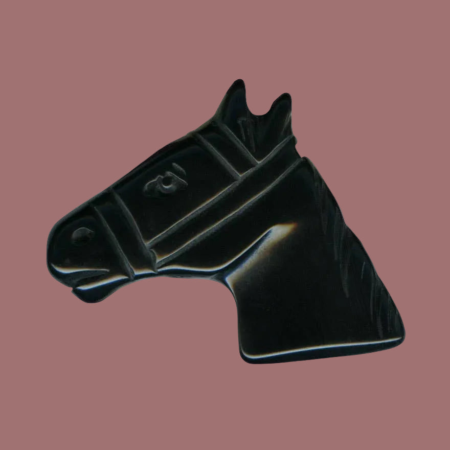 Black Retrolite Horse Pin