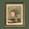 Antique Portrait Print of Pink Peonies