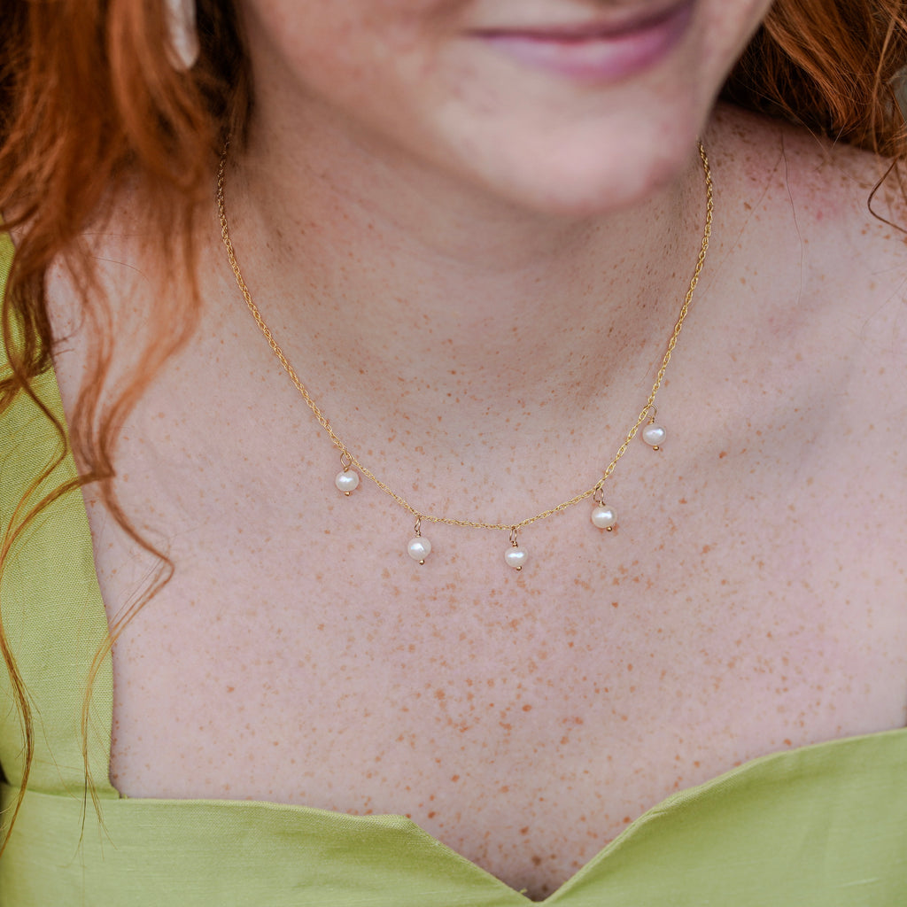 Dainty Pearl Layering Chain Necklace