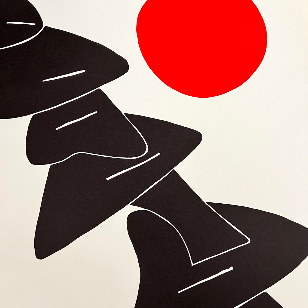 Black White and Red Close up of Calder Poster