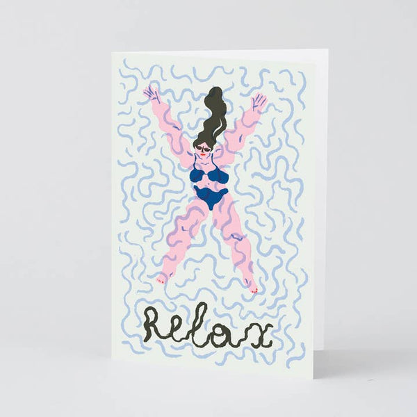 Relax Swimming Greeting Card