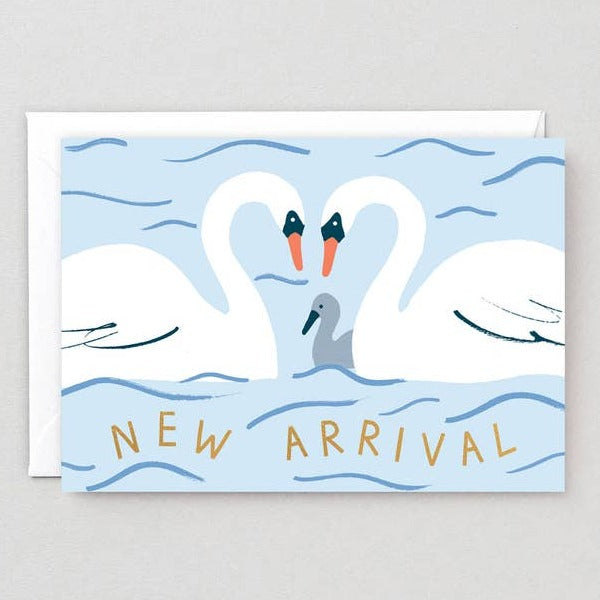 New Arrival Baby Swan Greeting Card