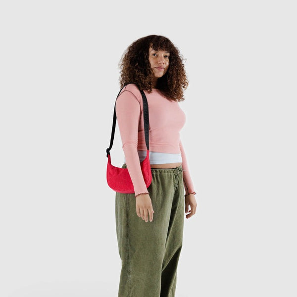 Baggu Mini Crescent Bag in Red