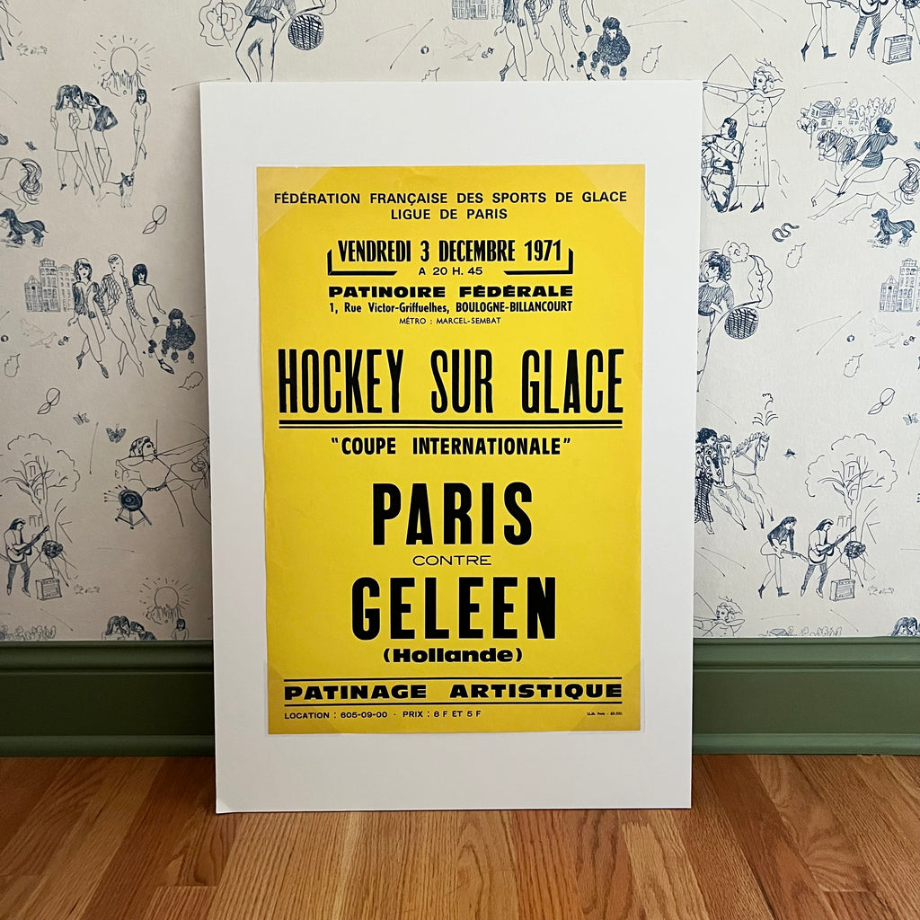 Vintage 70s Yellow Art Poster at Golden Rule Gallery