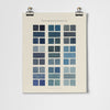 Blue Watercolor Swatches Fine Art Print
