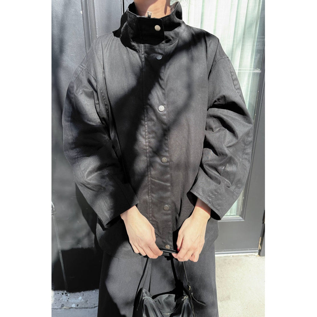 Black Waxed Le Bon Shoppe Jacket With Buttons