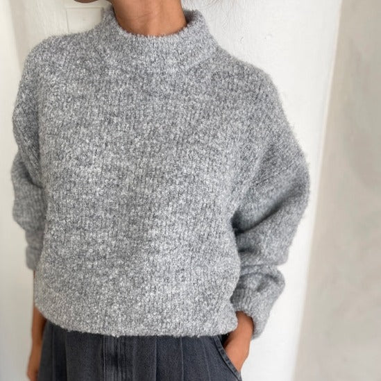 Heather Grey Knit Sweater by Le Bon Shoppe
