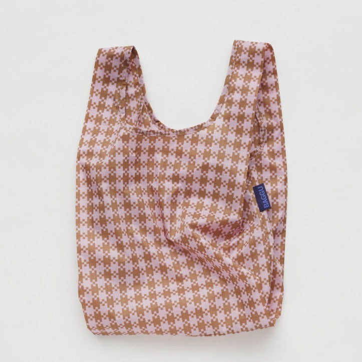 Rose Pixel Gingham Baggu Reusable Bag in Baby Size