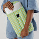 Baggu Green Pixel Gingham Laptop Puffy Sleeve Case