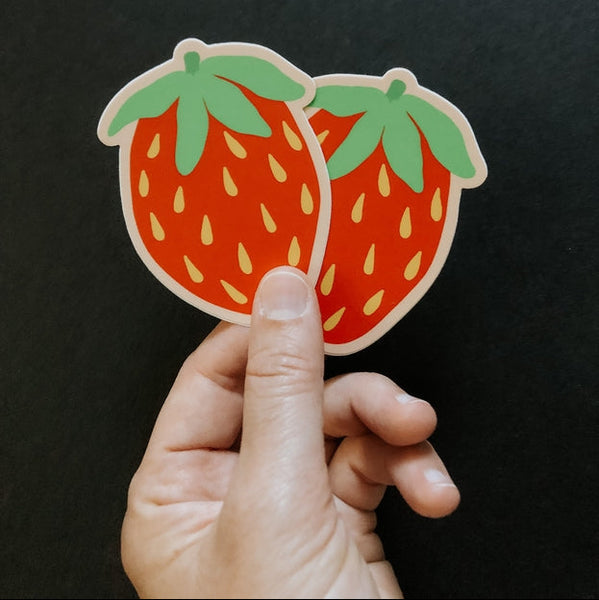 Strawberry Sticker Available at Golden Rule Gallery