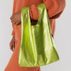 Baggu Baby Reusable Bag in Green Metallic