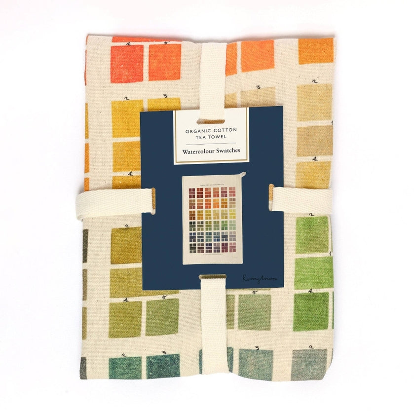 Organic Tea Towel with Watercolor Swatches