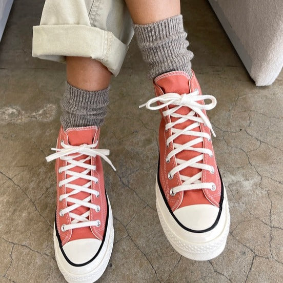 Wool Blended Sparkle Socks on Converse
