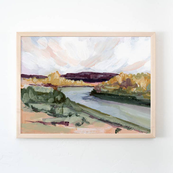 Bluff River Landscape Canvas Art Print