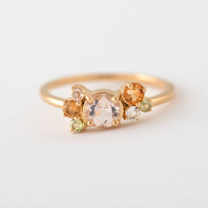 Minette Lia Morganite Cluster Band