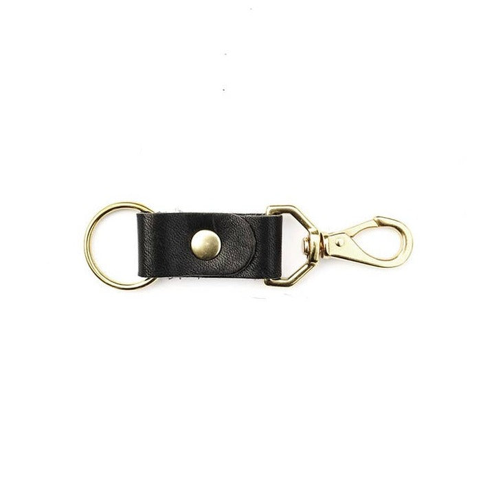 Primecut Black Leather Keychain