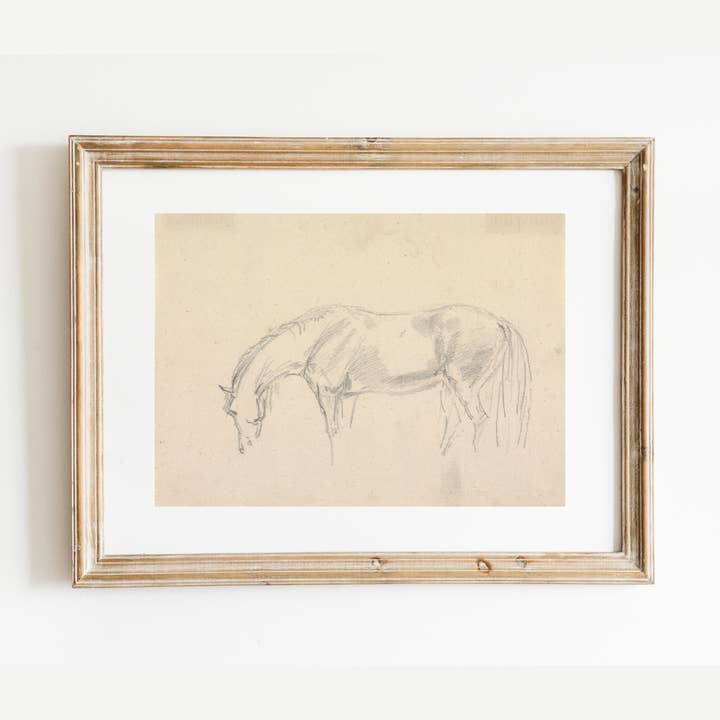 Horse Sketch Minimalist Art Print