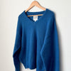 James Mohair V Neck Sweater in Blue