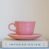 Pink Fiesta Cup and Saucer by J'adore Beddor