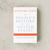Book cover of 'A People's History of the United States' by Howard Zinn on a light background