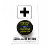 Button with 'Systemic Change for Collective Liberation' text on a white background