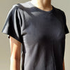 Airy distressed tee shirt in black by le bon shoppe