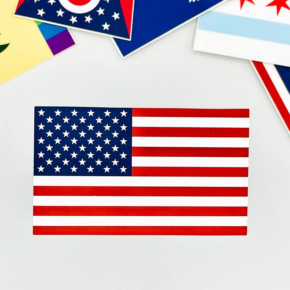 America Flag Sticker at Golden Rule Gallery