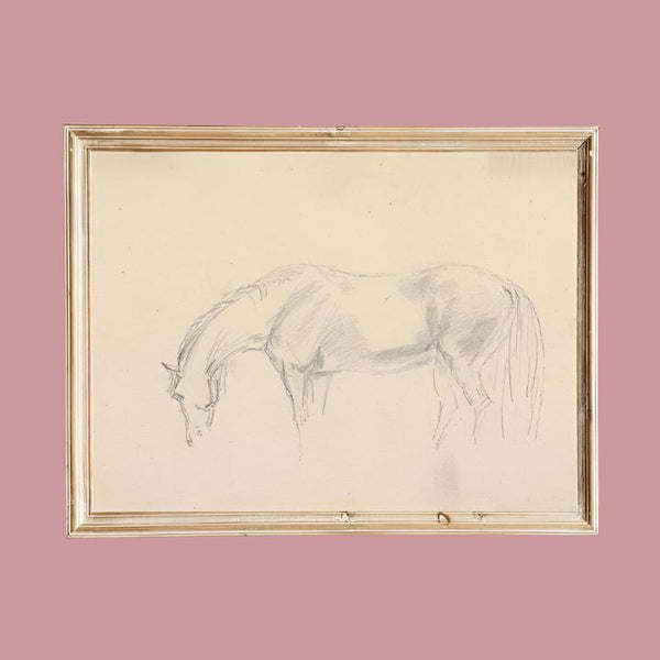 Antique Style Horse Sketch Art Print