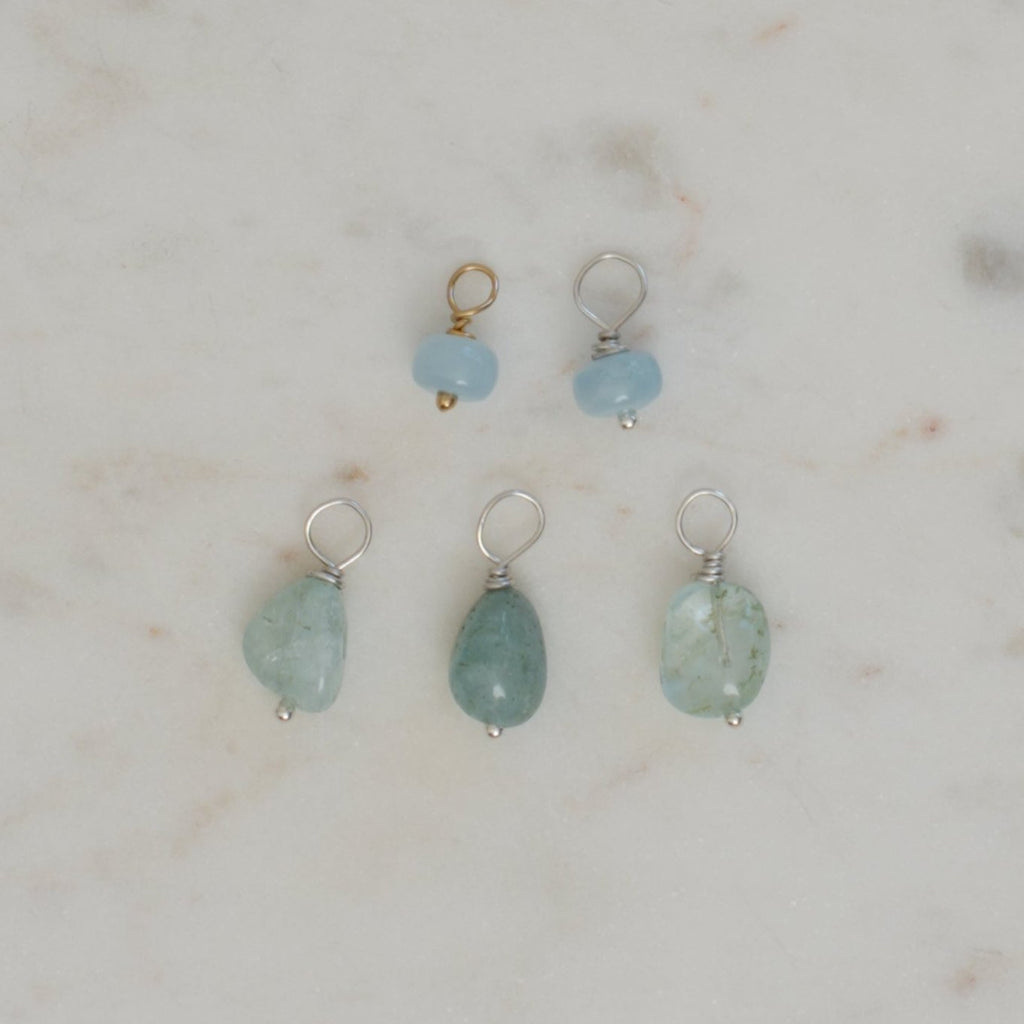 Aquamarine Birth Stone Charms at Golden Rule Gallery