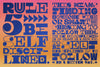 Art From "New Rules Next Week" by Corita Art Center at Golden Rule Gallery in Excelsior outside Minneapolis