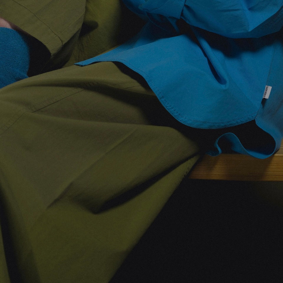 Close Up of Lake Blue Lightweight Owen Top by Le Bon Shoppe