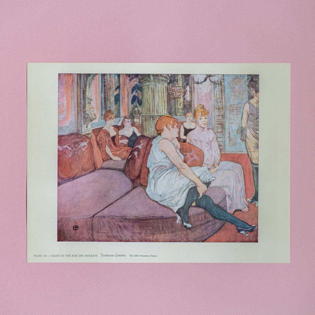 1950s Vintage Salon in the Rue Des Moulins by Toulouse-Lautrec Print