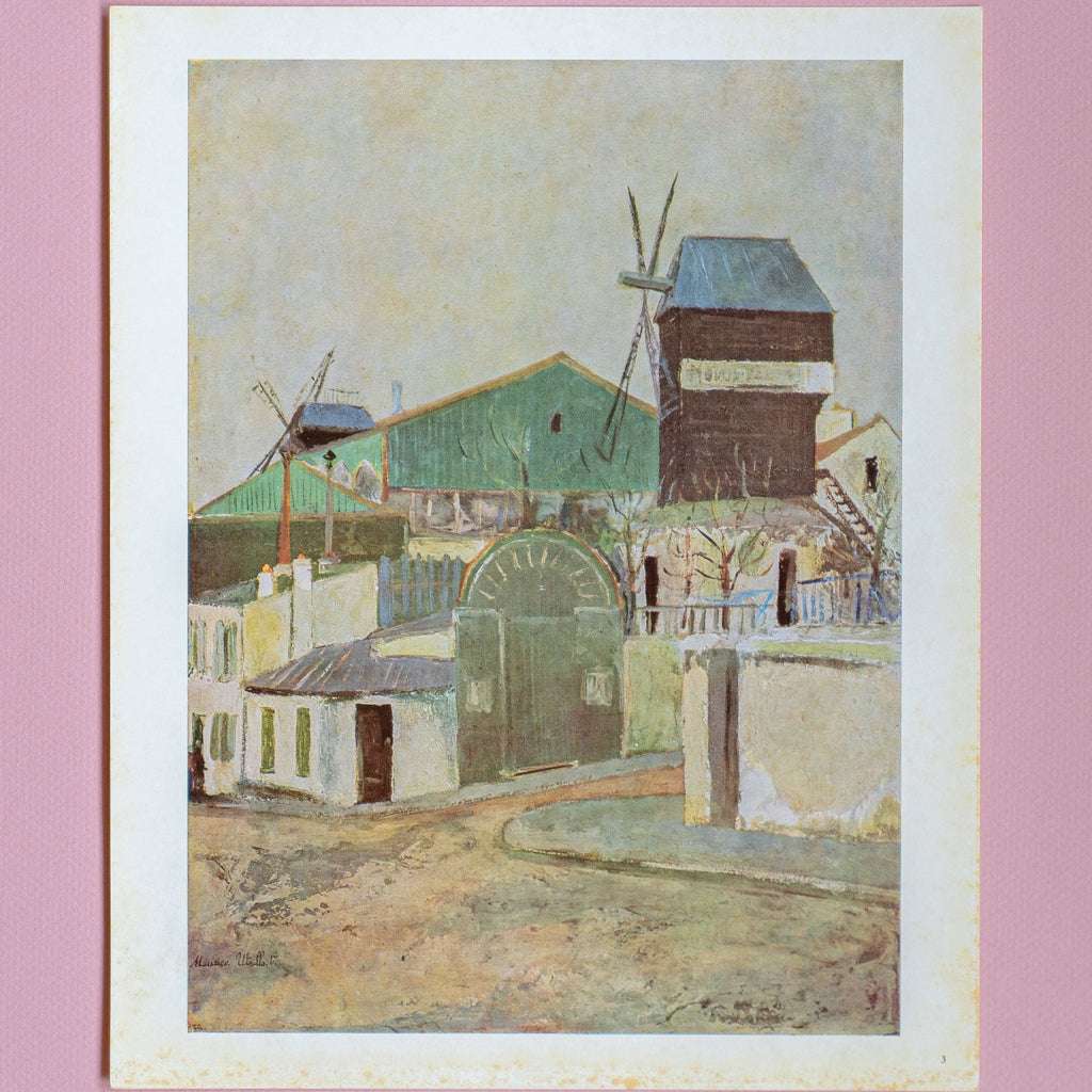 Vintage 1950s Utrillo "Les Moulins De La Galette" Swiss Art Print