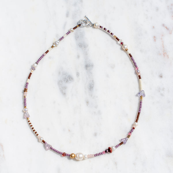 Handmade Pearl and Vintage Beaded Necklace