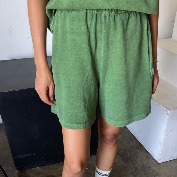Basil Green Organic Cotton Shorts by Le Bon Shoppe
