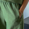 Basil Green Cloth Cozy Shorts