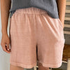 Macchiato Pink Flared Basketball Shorts at Golden Rule Gallery