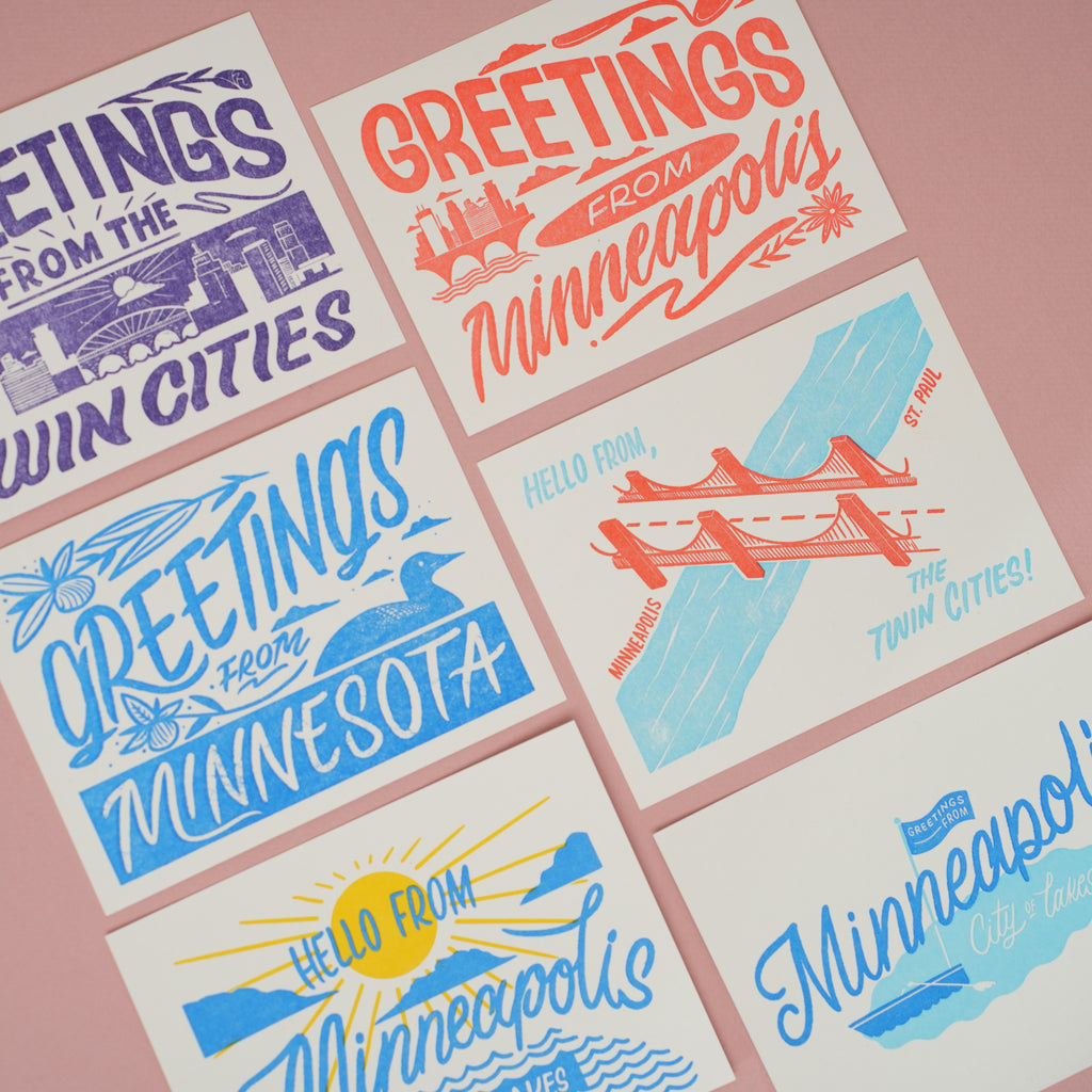 Collection of Minnesota Twin Cities Post Cards by Bench Pressed