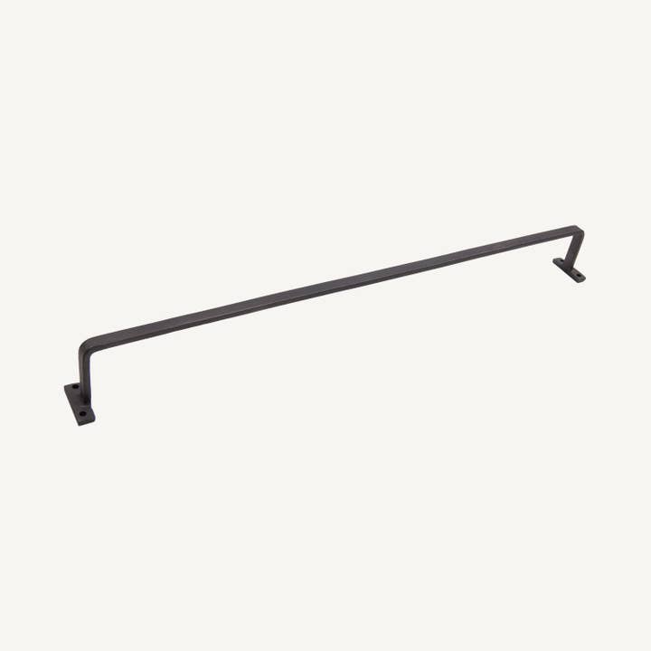 Solid Black Iron Minimal Towel Bar for Bathroom