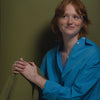 Model in Bright Blue Oversized Button Down Shirt